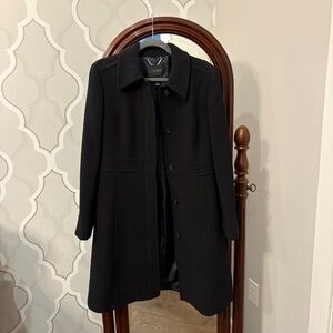 J. Crew Classic Lady Day Coat in Black Italian Double Cloth Wool with Thinsulate